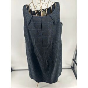 Taylor Woman Plus Sleeveless Sheath Dress Geometric Print Size 20W Navy Black